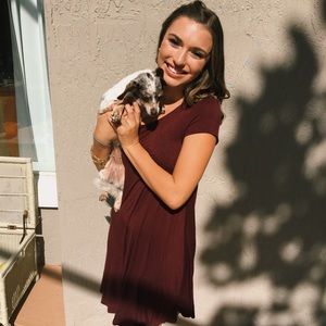 Purple tee shirt dress